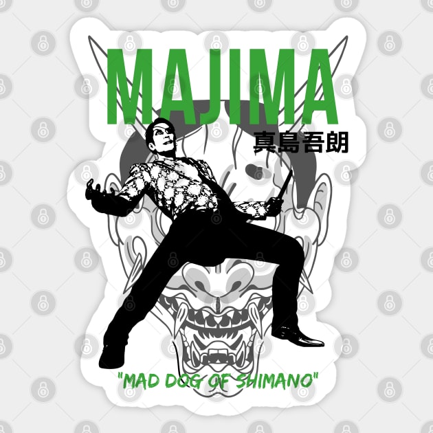 Majima - The Mad Dog of Shimano Sticker by Soulcatcher